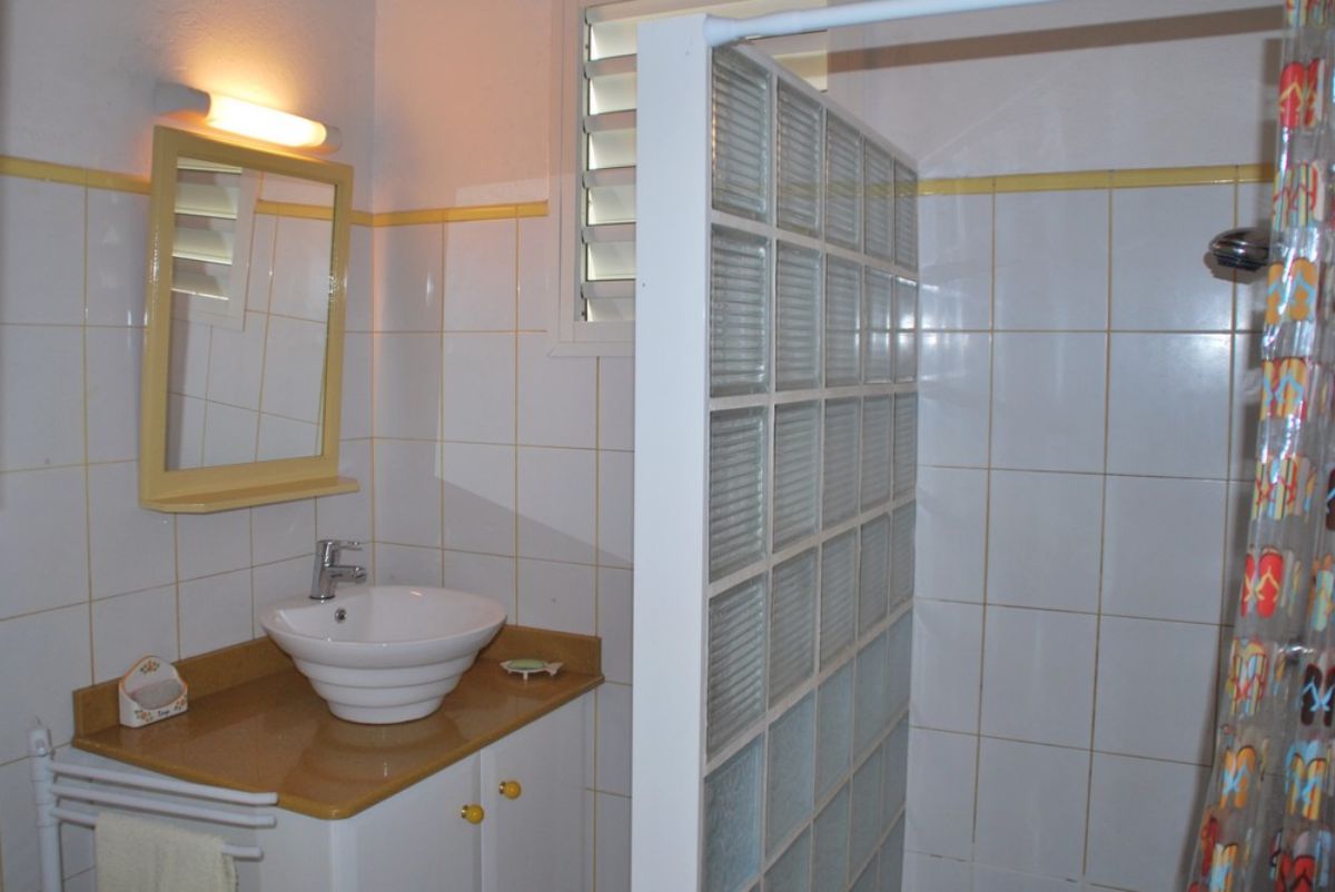 Gîte Alamanda La Bougainvillée Salle de douche du Gîte Alamanda La Bougainvillée